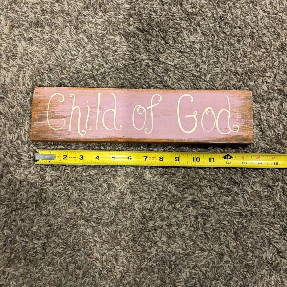 Rustic Pink 'Child of God' Wall Sign